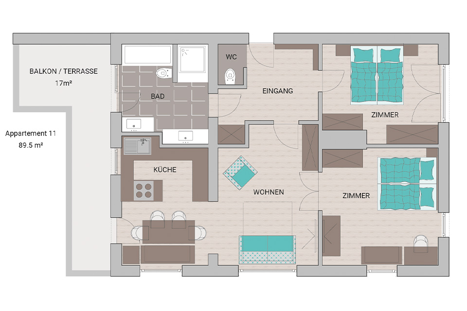 appartement fuerstauer 11 top lageplan